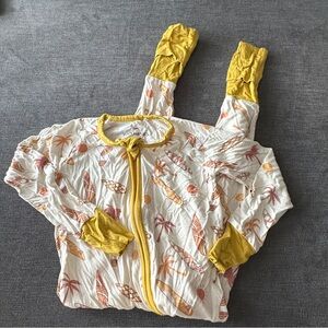 Kozy Jammies Surfboard Print Bamboo Pajama Zippy size 18-24 months